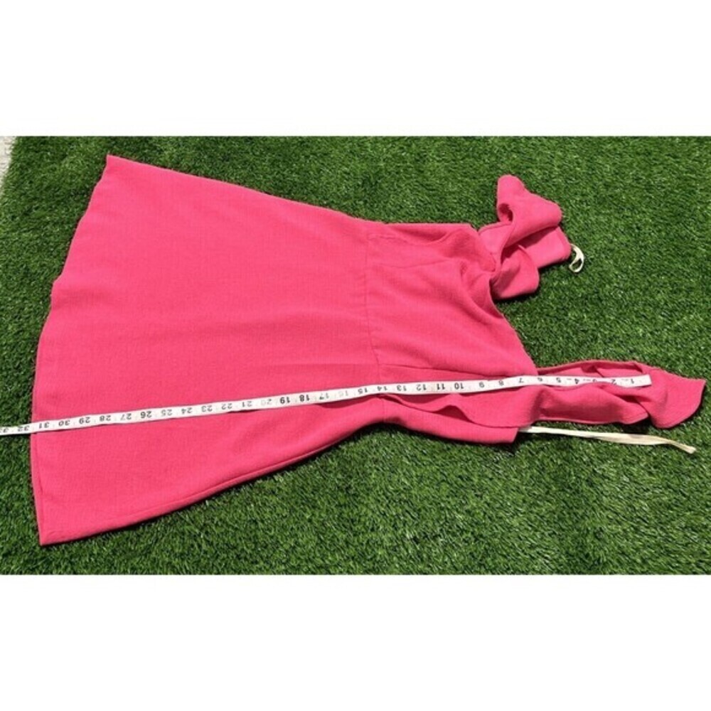 BCBGeneration Women's Fit and Flare Square Neck Flutter Mini Dress Pink Size 6 - Picture 4 of 8